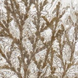 Set of Three Brown And Clear Botanical Leaf Glass Tabletop Votive Candle Holders