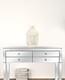 Set Of Three Ivory Glass And Metal Geometric Floor Lantern Candle Holders