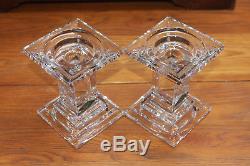 Shannon 24% Lead Crystal Designs Of Ireland Pillar /taper Candle Holders New
