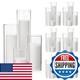 Shihanee Set Of 24 White Pillar Candles Glass Cylinder Vases 4 Sizes 2.6 X