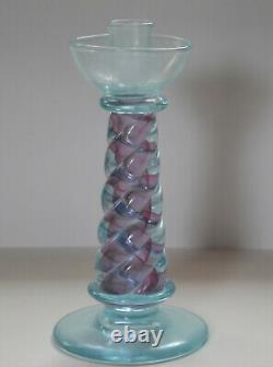 Signed Archimede Seguso Murano Art Glass Candlestick