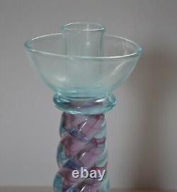 Signed Archimede Seguso Murano Art Glass Candlestick