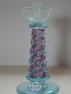 Signed Archimede Seguso Murano Art Glass Candlestick