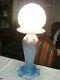 Signed Vandermark Iridized Art Glass Pulled Feather Table Lamp With Shade 2