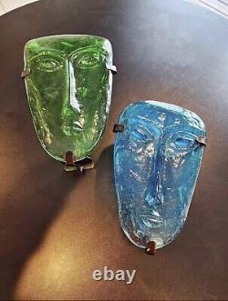 Sky Dreamers Art Glass Face Masks, Hanging Candle Holders Vintage Unique Rare