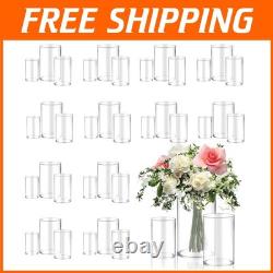 Sleek 36pc Clear Glass Vases Set Ideal for Centerpieces & Candle Holders Sleek 36pc Clear Glass Vases Set Ideal for Centerpieces & Candle Holders