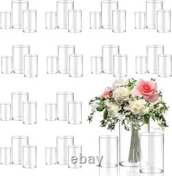 Sleek 36pc Clear Glass Vases Set Ideal for Centerpieces & Candle Holders Sleek 36pc Clear Glass Vases Set Ideal for Centerpieces & Candle Holders