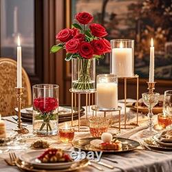 Sleek 36pc Clear Glass Vases Set Ideal for Centerpieces & Candle Holders Sleek 36pc Clear Glass Vases Set Ideal for Centerpieces & Candle Holders