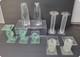 Slovenian Crystal And Stacked Glass Candle Sticks/ Holders 9 Pc