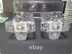 Slovenian Crystal and Stacked Glass Candle Sticks/ Holders 9 pc