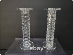 Slovenian Crystal and Stacked Glass Candle Sticks/ Holders 9 pc