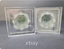 Slovenian Crystal and Stacked Glass Candle Sticks/ Holders 9 pc