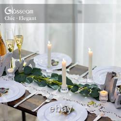 Small Candle Stick Holder Crystal Clear Glass Candle Holder Set of 10, Modern T