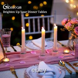 Small Candle Stick Holder Crystal Clear Glass Candle Holder Set of 10, Modern T