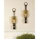 Small Wall Sconces Set Of 2 Metal And Glass Hanging Candle Holder Home Decor Art