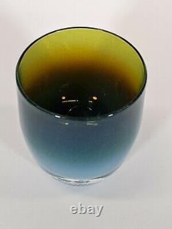 Sold Out Glassybaby HUDSON votive candle holder Translucent Blue Green Amber