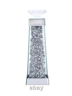 Sparkle 4.7 in. Contemporary Silver Crystal Candleholder