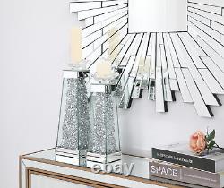 Sparkle 4.7 in. Contemporary Silver Crystal Candleholder