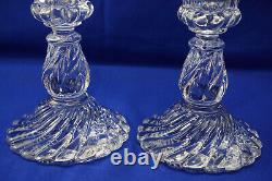 St Louis France Crystal Thistle (2) Hurricane Candle Holders, 13 7/8 (B34)