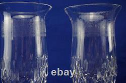 St Louis France Crystal Thistle (2) Hurricane Candle Holders, 13 7/8 (B34)