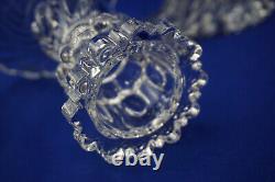 St Louis France Crystal Thistle (2) Hurricane Candle Holders, 13 7/8 (B34)