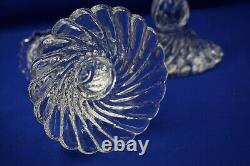 St Louis France Crystal Thistle (2) Hurricane Candle Holders, 13 7/8 (B34)