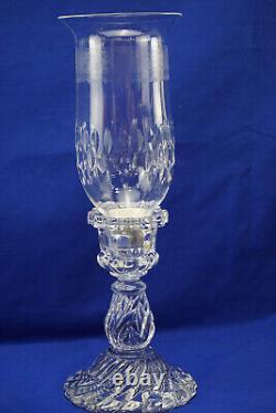 St Louis France Crystal Thistle (2) Hurricane Candle Holders, 13 7/8 (B34)