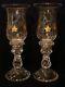 St. Louis Lady Candleholders With Cut Hurricane Shades Mantel Garnitures