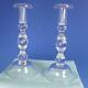 Steuben Crystal Art Glass Pair Of Teardrop Candlesticks 10½ Inches