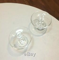 Steuben Glass Pair Of Teardrop Candlestick Holders #8032