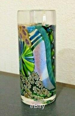 Stunning James NOWAK Art Glass Candle Holder 7 1/2 Tall MINT Signed