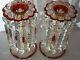 Stunning Lge Pair Of Early 19thc Crystal Candle Lustres Gilded Decor C1840
