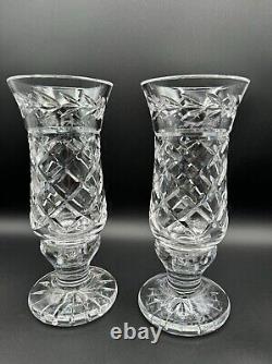 Stunning Pair of WATERFORD CRYSTAL 2 Piece Votive Tea Light Candle Holders MINT