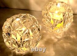 Stunning Tiffany & Co Rock Cut Crystal Votive Candle Holders/Set Of 2/NWOB