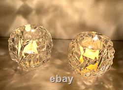 Stunning Tiffany & Co Rock Cut Crystal Votive Candle Holders/Set Of 2/NWOB