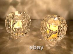 Stunning Tiffany & Co Rock Cut Crystal Votive Candle Holders/Set Of 2/NWOB