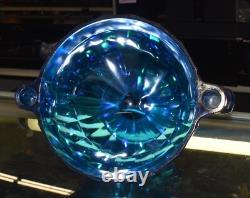 Summit Carnival Glass Iridescent Blue Elephant Candle Holders Bowl
