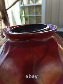 Super Rare Red and Gold L. C. Tiffany Favrile Candle stick Shade