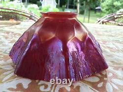 Super Rare Red and Gold L. C. Tiffany Favrile Candle stick Shade