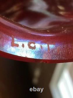 Super Rare Red and Gold L. C. Tiffany Favrile Candle stick Shade