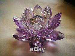 Swarovski Crystal Lilac Lotus candle holder