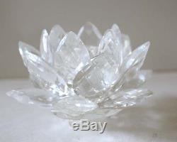 Swarovski Lead Crystal Candle Stick Holder Waterlily Faceted 30% Pbo Austria