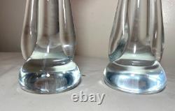 TALL pair Murano hand blown Alfredo Barbini glass candlesticks candle holders