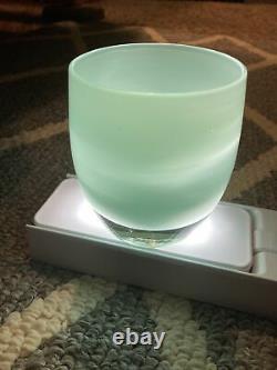 THANK YOU Glassybaby Hand Blown Glass Candle Holder Tag Candle Card Rare! Green