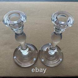 TIFFANY & CO. Candlestick Holders / Large Round Base/ 24% Lead Crystal/ 8.25