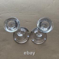 TIFFANY & CO. Candlestick Holders / Large Round Base/ 24% Lead Crystal/ 8.25
