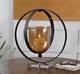 Tuscan Mediterranean Style Amber Glass Foundry Candle Holder Gorgeous