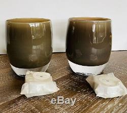 TWO Glassybabys- WET DOG Votive Candle Holders- New with tealights