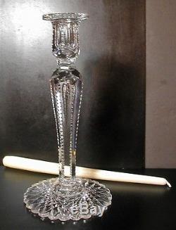 Tall American Brilliant Cut Glass Crystal Candle Holder