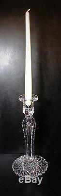 Tall American Brilliant Cut Glass Crystal Candle Holder